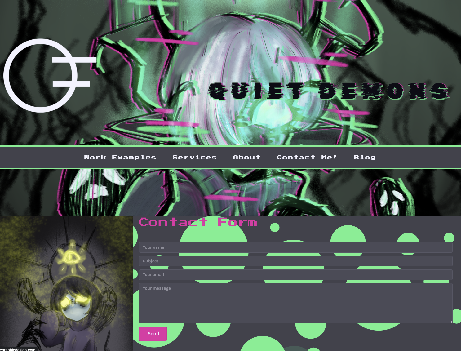 The contact page of Fye's webside